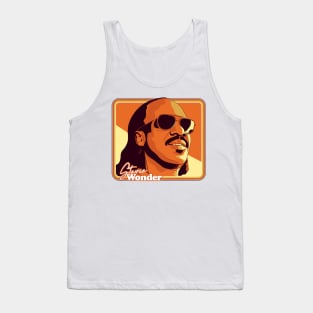 Stevie Wonder --  Retro 70s Style Fan Illustration Tank Top